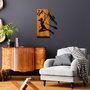 Wallity Brave Accesorio Decorativo de Pared de Madera y Metal Nogal y Negro